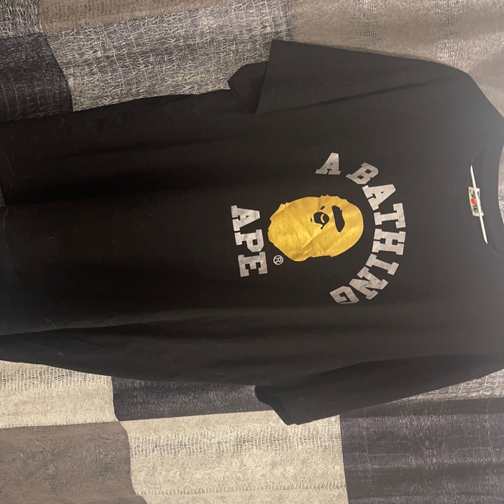 BAPE gold logo tee